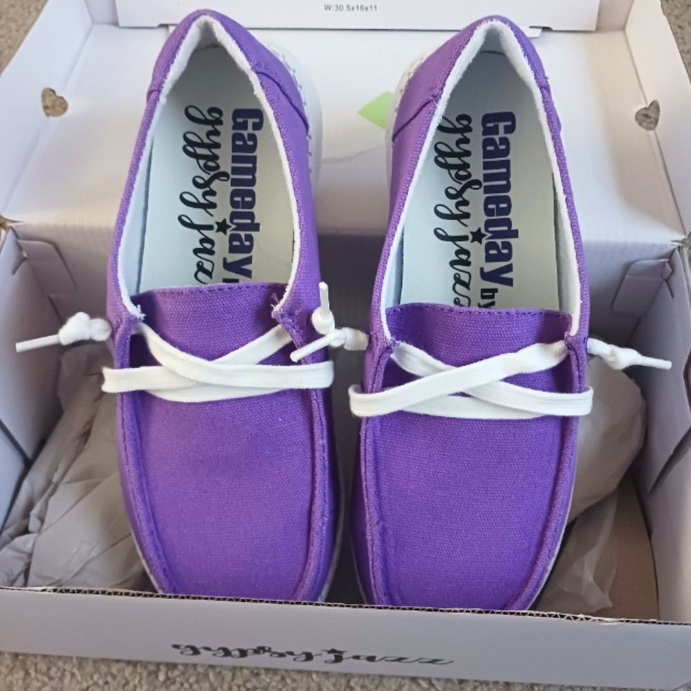 Gypsy Jazz Purple Gameday Slip-On Shoes